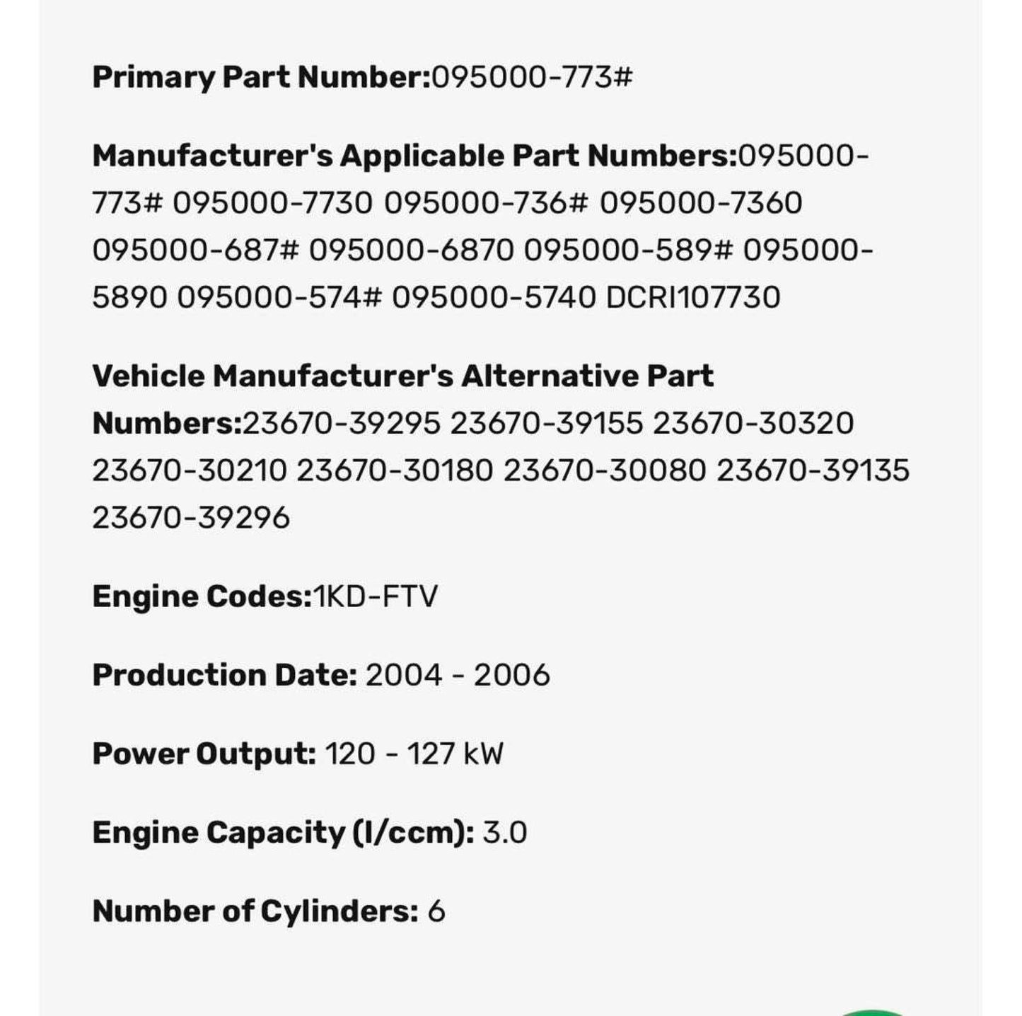 Injecteur Toyota land cruiser 3.0L Auto Fuel Injector 23670-30020 Oem 23670-39025 23670-39020 23670-39015 23670-39155 23670-30320 23670-30210 23670-30180 23670-30080 23670-39135 23670-39296 :095000-773# 095000-7730