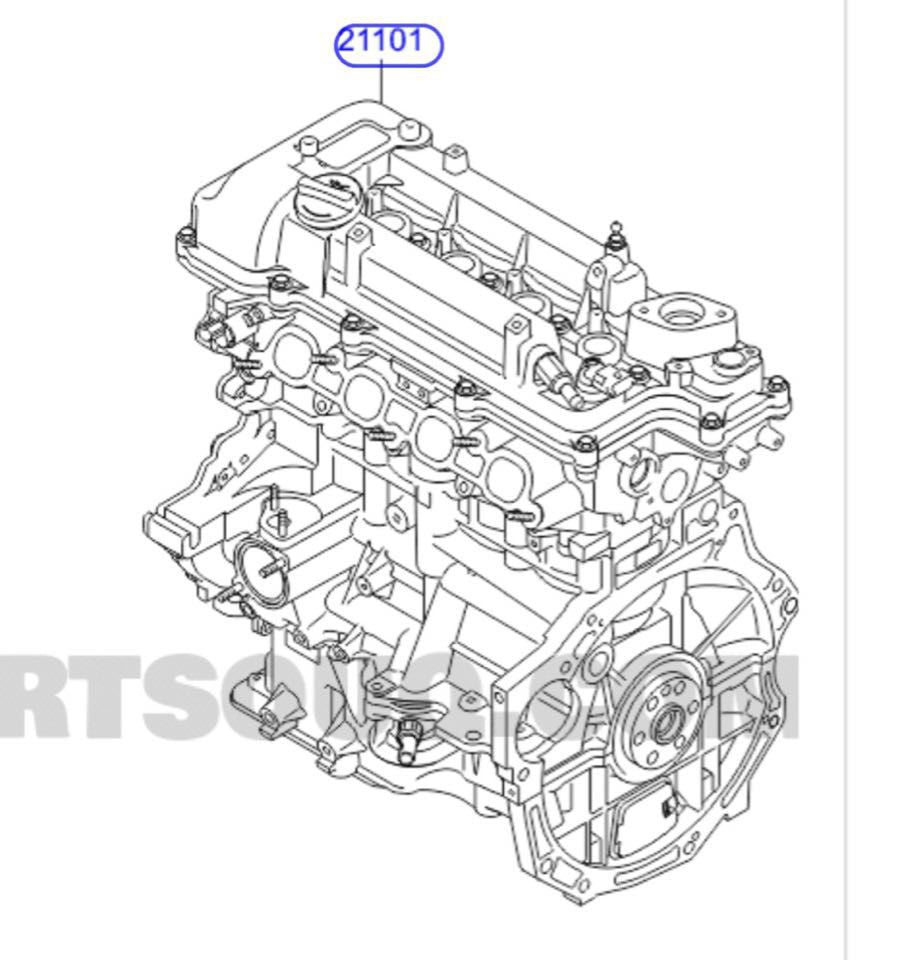 Moteur G4fj G4fh Hyundai Tucson 1.6L 1.6T