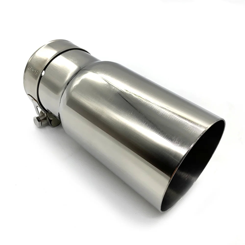 1PCS 304 Stainless Steel Exhaust Racing Universal Exhaust System End Pipe Car Muffler Tailpipe Single Straight Car Exhaust Tips