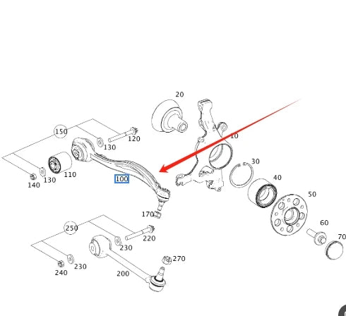 Suspension OE 2043308411 Front Control Arm Ball Joint Tie Rod Swing Link Steering Rubber Sleeve for Mercedes-Benz W204 Four Wheel Drive