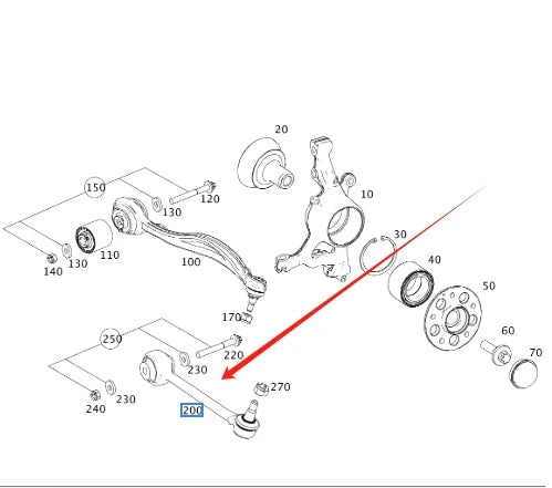Suspension OEM A2043308011 the Lower Control Arm of the Front Suspension for Mercedes-Benz X204 GLK Is Made of High-quality Aluminum Alloy