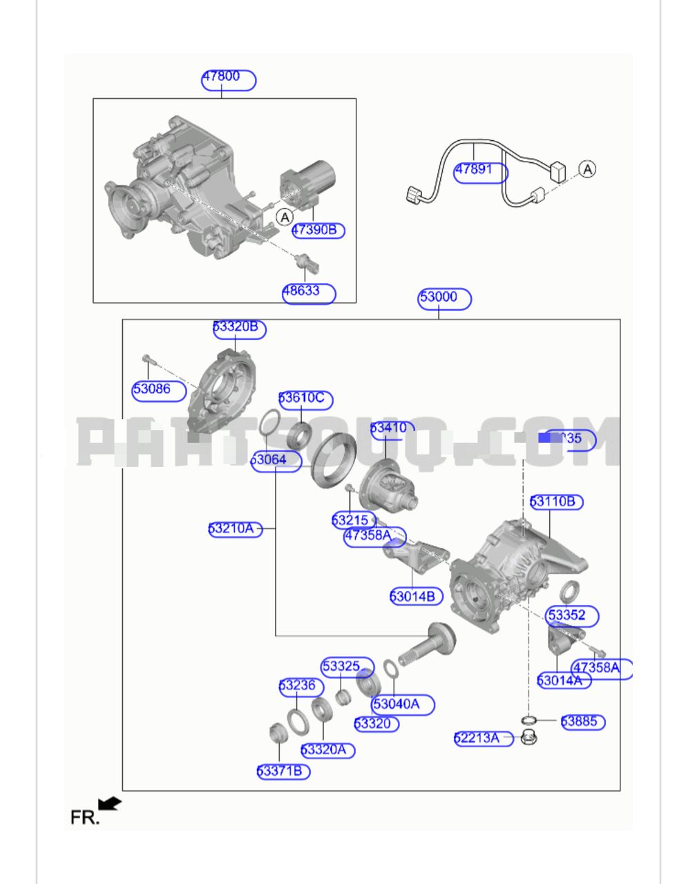 Pont différentiel arrière Hyundai /kia 530004G100 , 478004G300