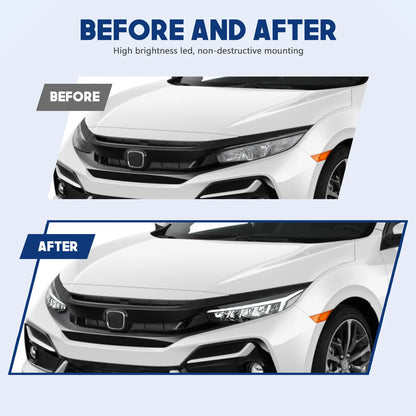 Phare Feu avant for Honda for Civic 2016-2021 Car Headlights Assembly 10th Gen LED Front Lamps DRL Start Animation 6000k Color Tempera