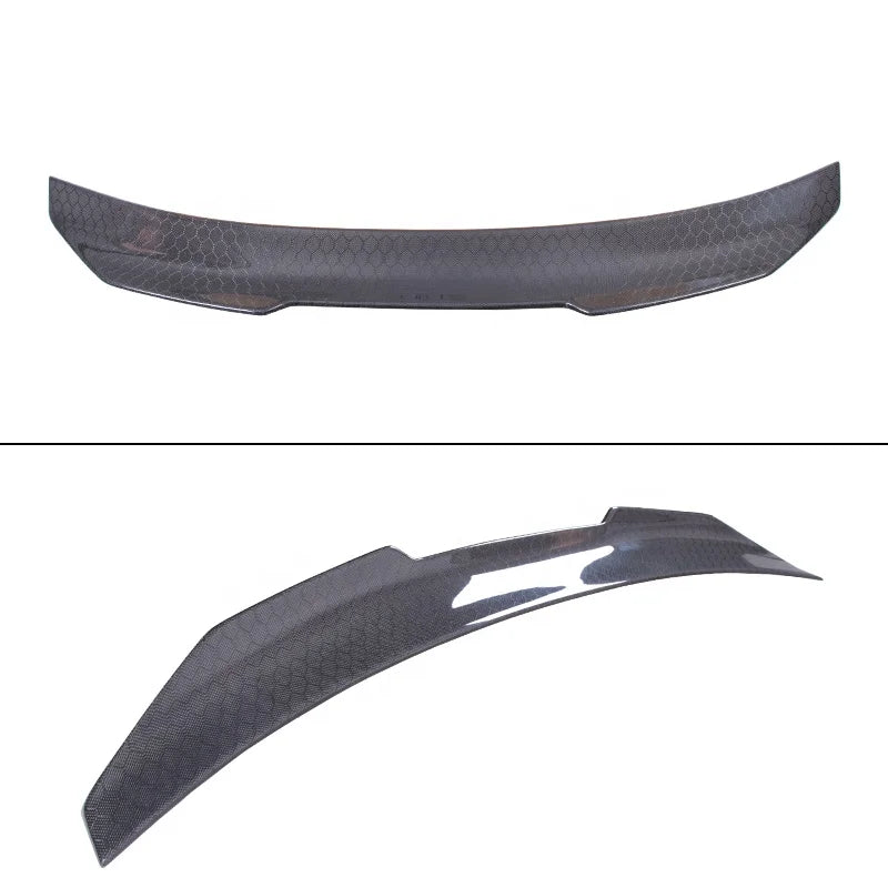 DGRCCS AUDI A4 B8 Sedan PSM Style Honeycomb Carbon Fiber Polished Finish UV Clear Paint Rear Spoiler Rear Bumper 2007-2011 NOT