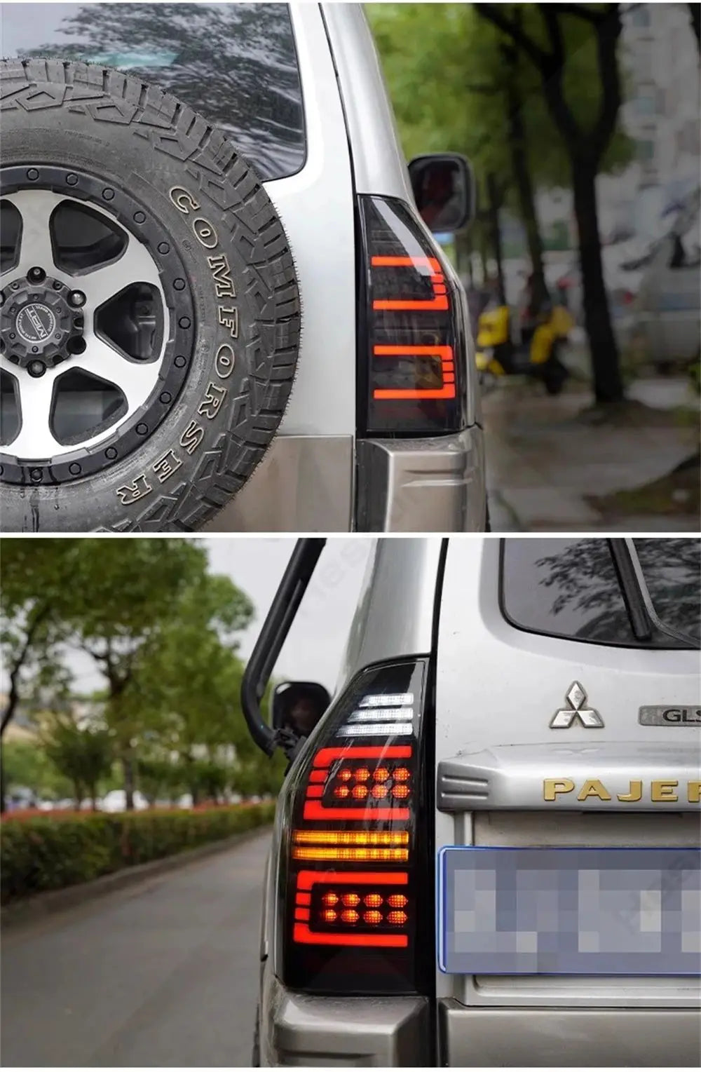 Auto Accessories for Mitsubishi Pajero V73 2009-2022 LED Tail Lamp with ABS Modified Lights for Rear Back Turn Signals