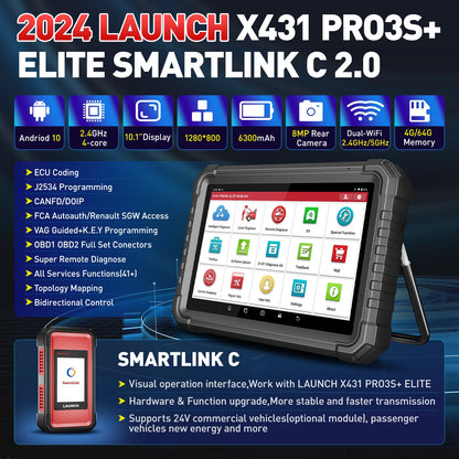 LAUNCH X431 PRO3S+ Elite 2026 All-in-One Bidirectional Scan Tool With J2534 Programming Auto Diagnostic Machine 2 Years Free
