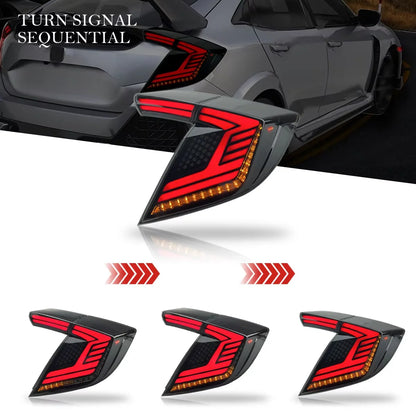 Feu arrière Auto Accessories LED Lights Rear Tail Lamps for Honda Civic Hatchback 10th Gen 2020 2021 Tail Light Assembly Dynamic Turn Signal