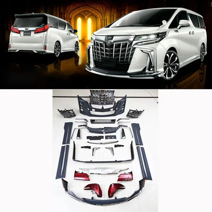 Alphard 2008-2014 Car Body Kits 2018 Upgrade 1:1 Front Rear Lip Tail Head Lights New Bumper for Series 35 Alphard 20 Series