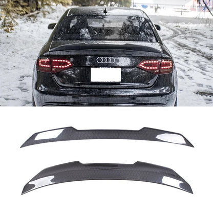 DGRCCS AUDI A4 B8 Sedan PSM Style Honeycomb Carbon Fiber Polished Finish UV Clear Paint Rear Spoiler Rear Bumper 2007-2011 NOT