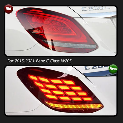 Feux arrières TYPY New LED Taillight Upgrade Modified Full Tail Lamp Car Accessories for Benz C Class W205 2015-2021 Dynamic Turn Signals