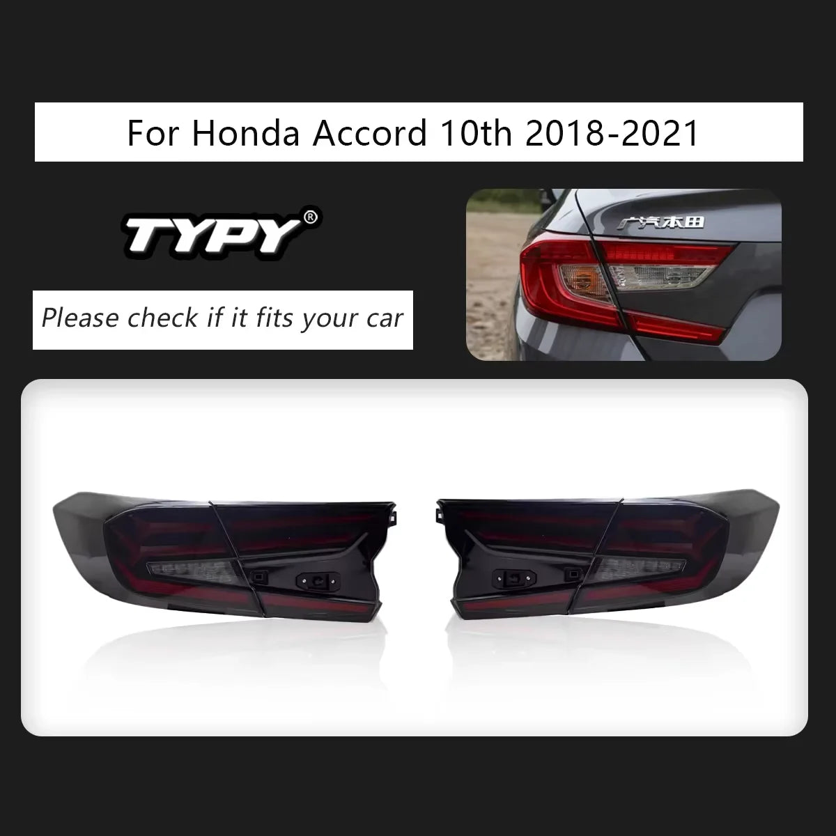 Feux arrières TYPY Car Light for Honda Accord 10th RGB 2018-2021 Taillight LED Projetor Tail Lamp Daytime Running Light Automotive Accessories