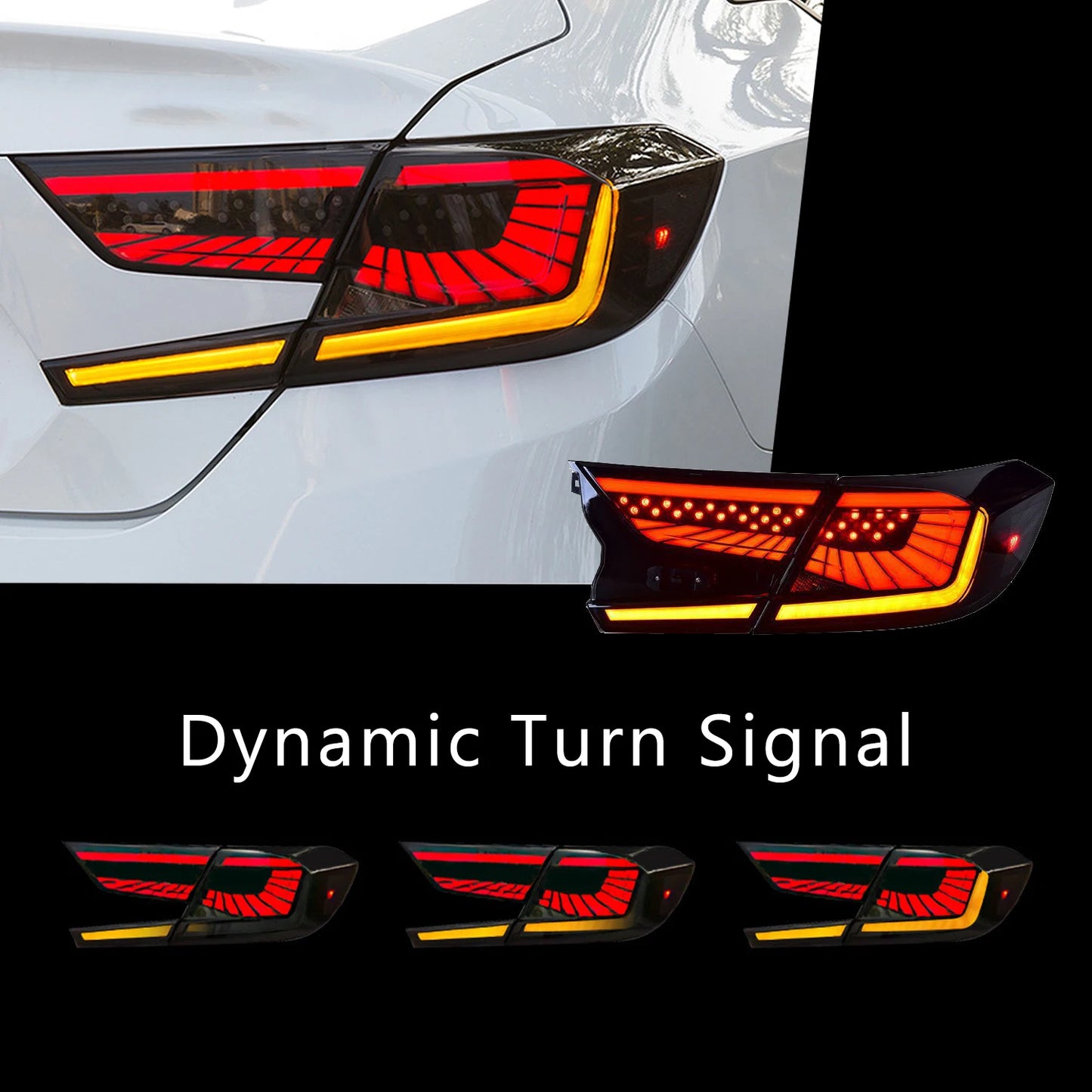 Feux arrières HCMOTIONZ LED Taillights Assembly 2018-2022 for Honda Accord DRL Start up Animation Lighting System New Condition Car Rear Lamps
