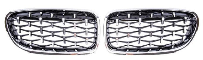 Calandre New High Quality ABS Plastic Front Grilles 2010-2017 for 5 F10 Full Black/Black Frame Chrome Diamond Point/Diamond Chrome