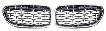 Calandre New High Quality ABS Plastic Front Grilles 2010-2017 for 5 F10 Full Black/Black Frame Chrome Diamond Point/Diamond Chrome