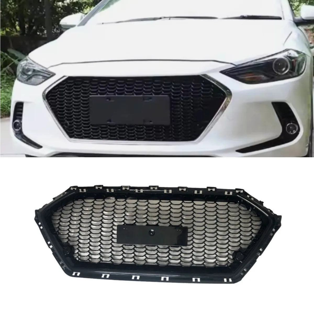 For Hyundai Elantra 2016-2018 Exterior Part Front Racing Upper Grille Racing Grills Car Front Bumper Racing Grille Exterior Part