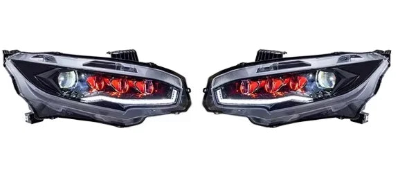 Phare avant  Car LED Light Headlight Assembly for Honda Civic 10th Gen Hatchback DRL Dynamic Rotation Sequential Turn Signal 2016-2021
