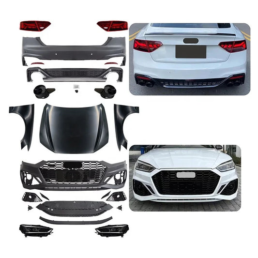 2021 RS5 Style Bodykit for A5 Sportback Coupe Modification 2017 2018 2019 PP Material B9 A5 Old to New Taillamp RS5 Front Bumper