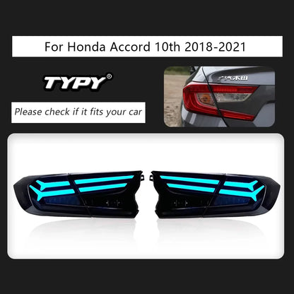 Feux arrières TYPY Car Light for Honda Accord 10th RGB 2018-2021 Taillight LED Projetor Tail Lamp Daytime Running Light Automotive Accessories