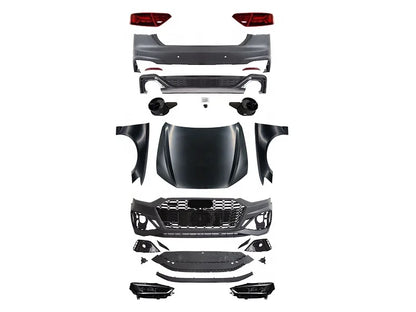 2021 RS5 Style Bodykit for A5 Sportback Coupe Modification 2017 2018 2019 PP Material B9 A5 Old to New Taillamp RS5 Front Bumper
