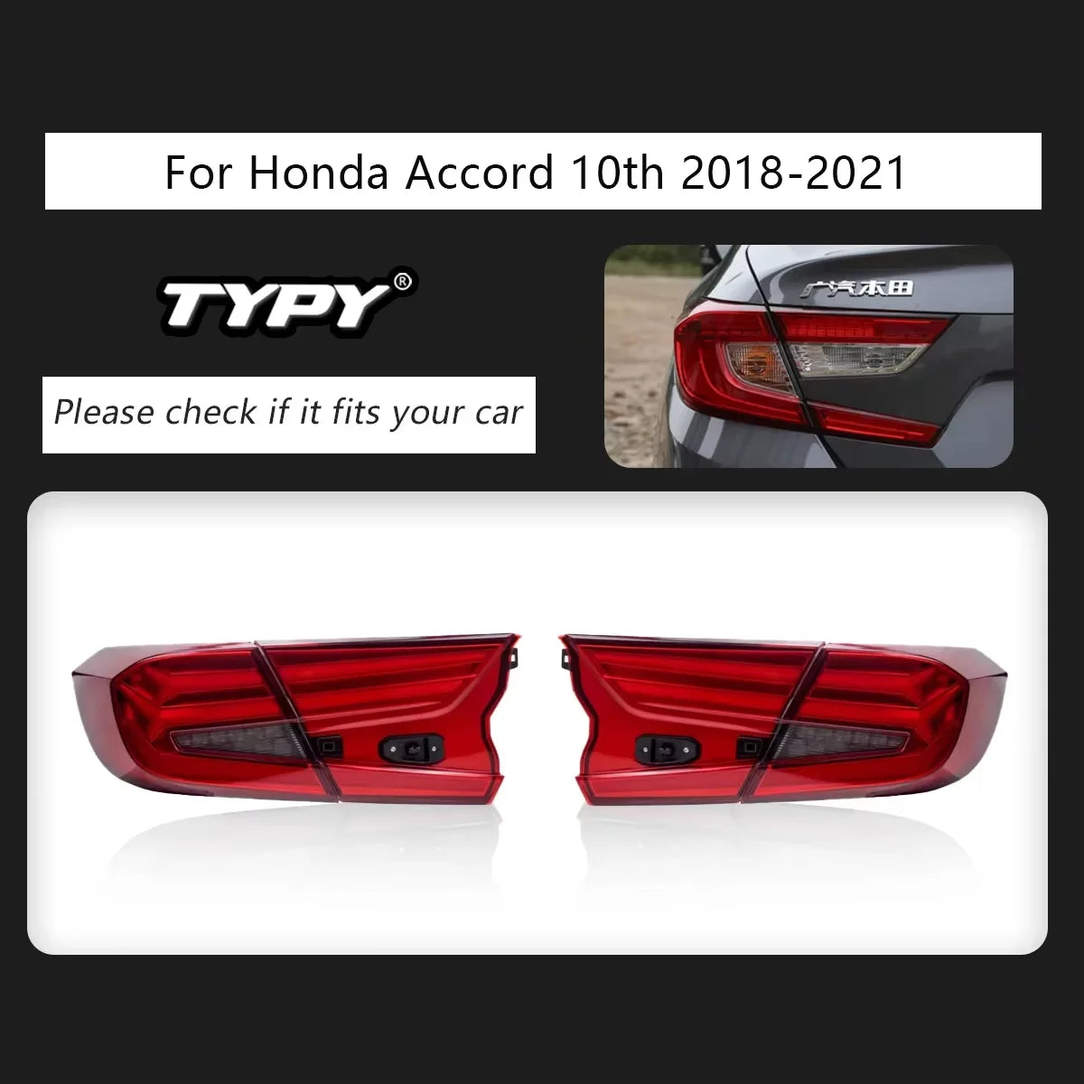 Feux arrières TYPY Car Light for Honda Accord 10th RGB 2018-2021 Taillight LED Projetor Tail Lamp Daytime Running Light Automotive Accessories