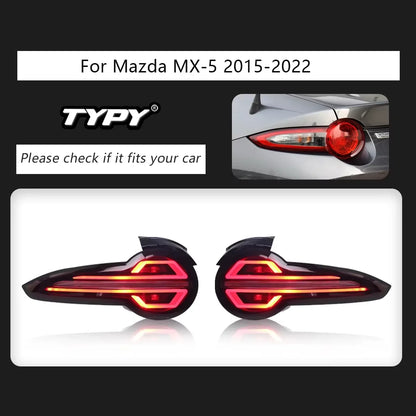 Feux arrières TYPY New Upgrade Modified Full Tail Lamp Assembly Car Accessories for Mazda MX5 2015-2022 Dynamic Turn Signal Brake Taillight