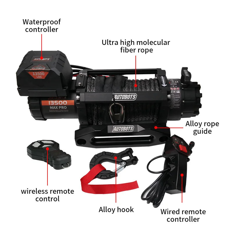 Electric Wireless Remote Control Winch Large Winch 12000lbs Heavy Duty Winch