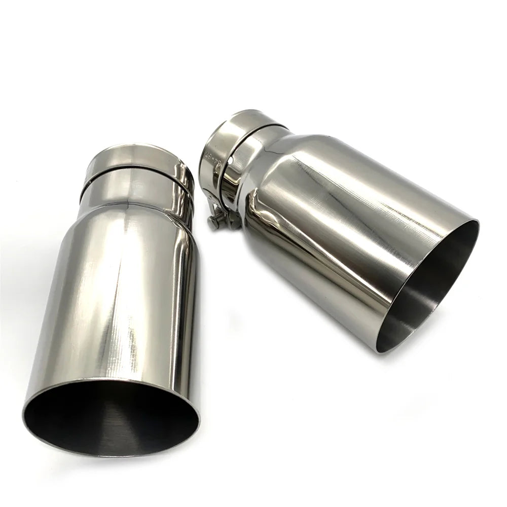 1PCS 304 Stainless Steel Exhaust Racing Universal Exhaust System End Pipe Car Muffler Tailpipe Single Straight Car Exhaust Tips