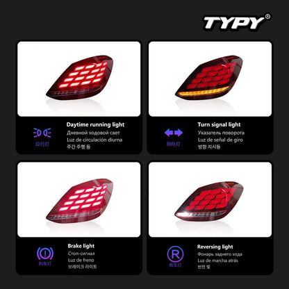 Feux arrières TYPY New LED Taillight Upgrade Modified Full Tail Lamp Car Accessories for Benz C Class W205 2015-2021 Dynamic Turn Signals