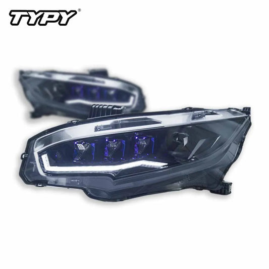 Phare avant  Car LED Light Headlight Assembly for Honda Civic 10th Gen Hatchback DRL Dynamic Rotation Sequential Turn Signal 2016-2021