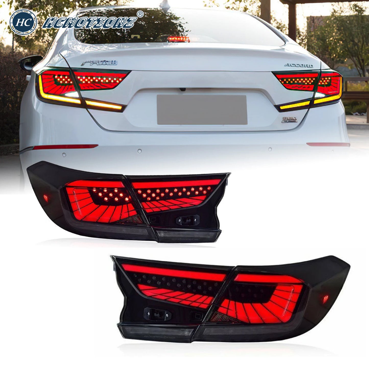 Feux arrières HCMOTIONZ LED Taillights Assembly 2018-2022 for Honda Accord DRL Start up Animation Lighting System New Condition Car Rear Lamps