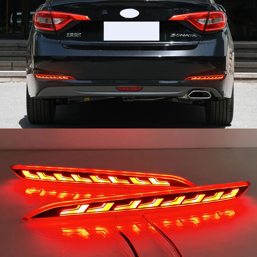 Feux arrières Car LED Rear Bumper Reflector Light for Hyundai Sonata 9th 2015 2016 2017 Stop Brake Tail Light Fog Lamp with Turn signal