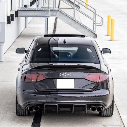 DGRCCS AUDI A4 B8 Sedan PSM Style Honeycomb Carbon Fiber Polished Finish UV Clear Paint Rear Spoiler Rear Bumper 2007-2011 NOT