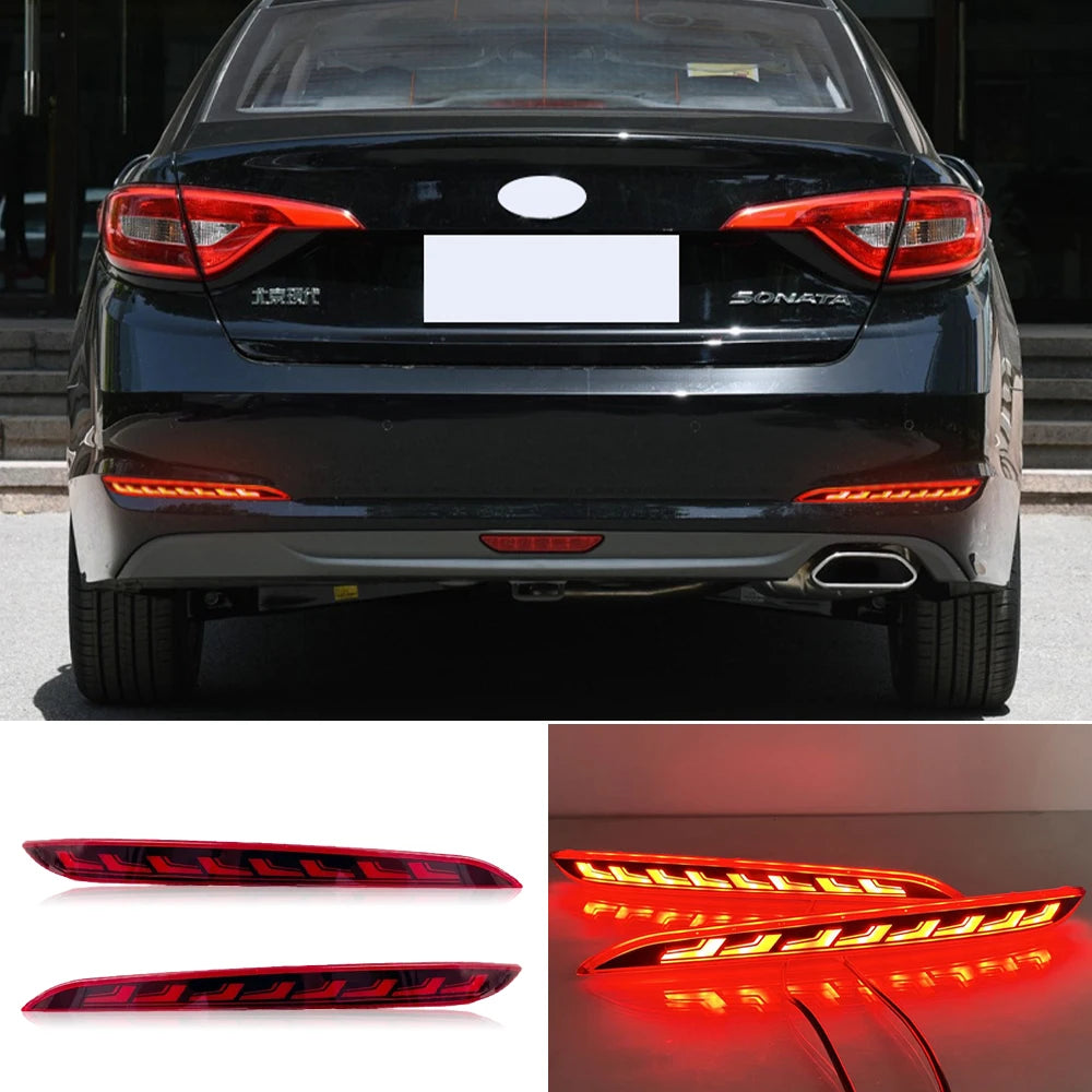 Feux arrières Car LED Rear Bumper Reflector Light for Hyundai Sonata 9th 2015 2016 2017 Stop Brake Tail Light Fog Lamp with Turn signal
