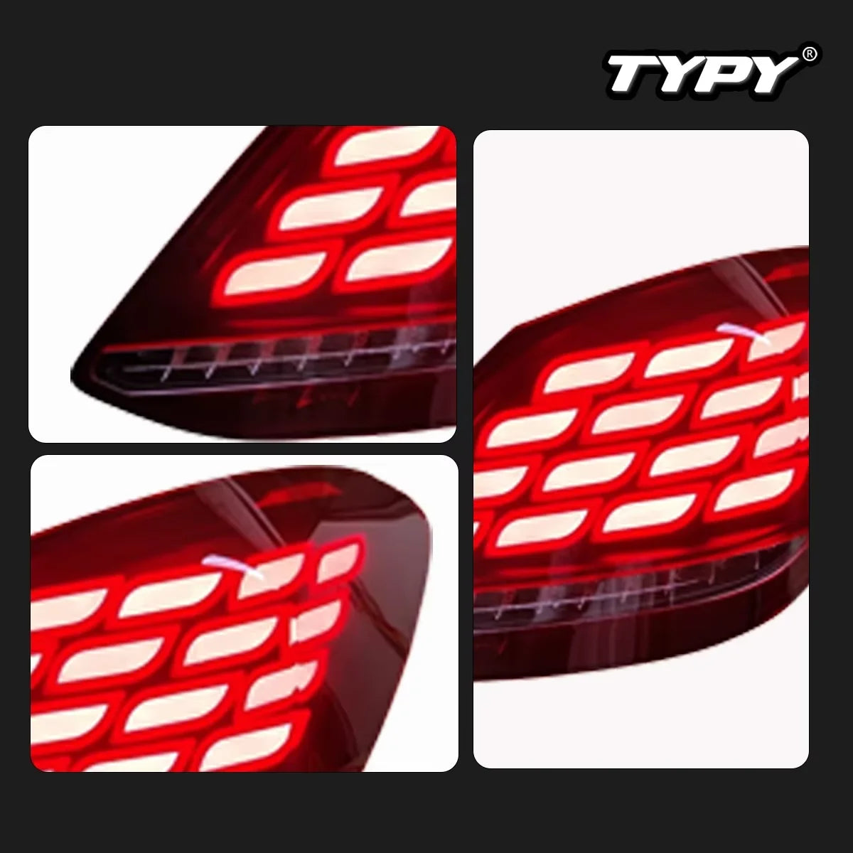Feux arrières TYPY New LED Taillight Upgrade Modified Full Tail Lamp Car Accessories for Benz C Class W205 2015-2021 Dynamic Turn Signals