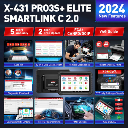 LAUNCH X431 PRO3S+ Elite 2026 All-in-One Bidirectional Scan Tool With J2534 Programming Auto Diagnostic Machine 2 Years Free