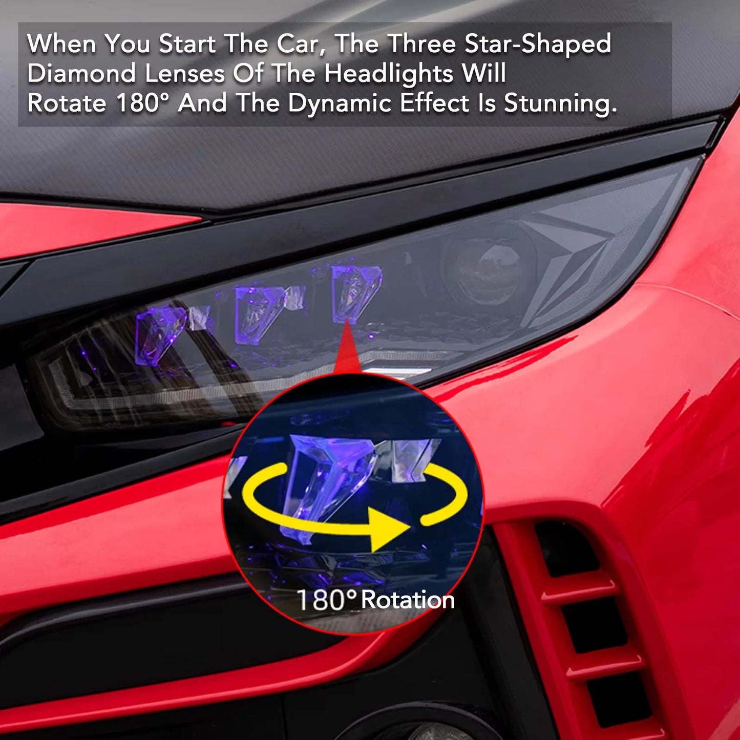 Phare avant  Car LED Light Headlight Assembly for Honda Civic 10th Gen Hatchback DRL Dynamic Rotation Sequential Turn Signal 2016-2021