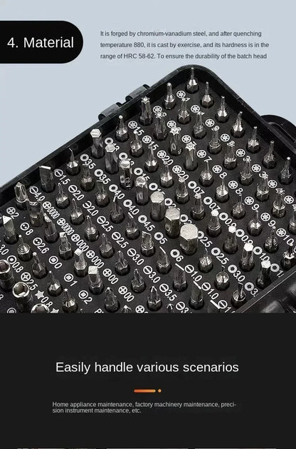 115 in 1 Screwdriver Set with Strong Magnetic High Hardness Multifunctional, and Versatile Disassembly Tools Special-shaped